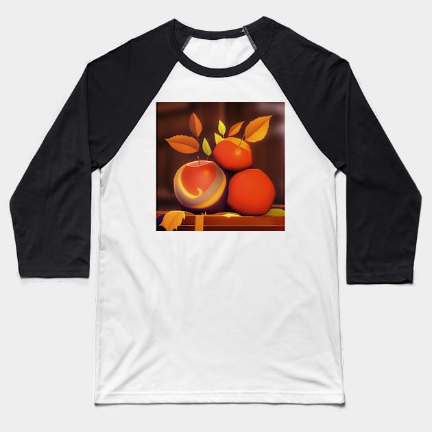 Stylized Apple Still Life Baseball T-Shirt by DANAROPER